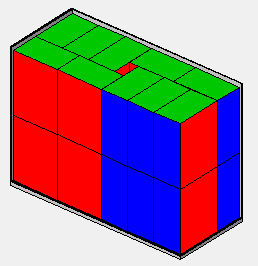 Faltschachteln mit einer 4-Block-Anordnung
